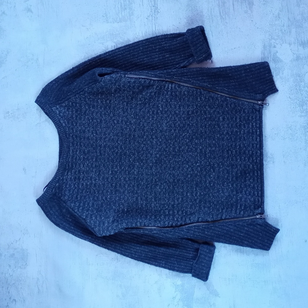 CYNTHIA ROWLEY LAMBSWOOL SWEATER ZIP UP ON SIDE
